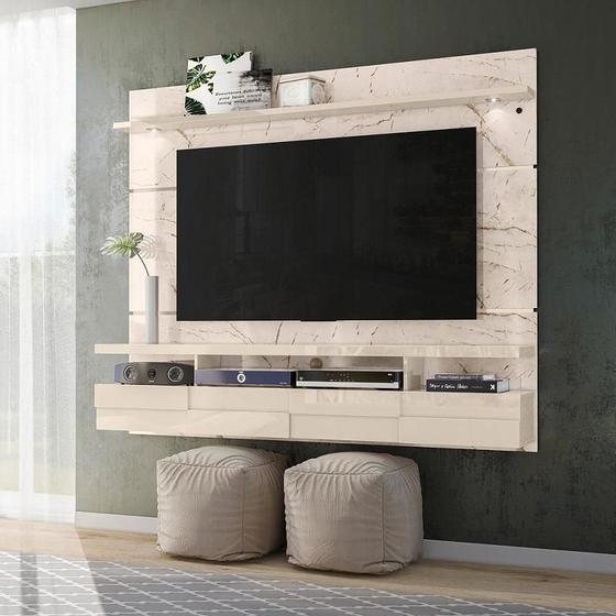 Imagem de Estante Lana 1.8 para TV de até 60 polegadas - CALACATA / OFF WHITE - Madetec