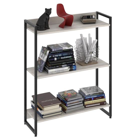 Imagem de Estante Livreiro Dynamica Industrial 80cm 3 Prateleiras C08 Snow - Mpozenato