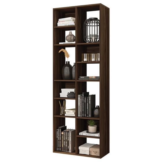 Estante Livreiro Multiuso 12 Nichos Marrom Side Caemmun Menor preço em Estante Livreiro Multiuso 12 Nichos Marrom Side Caemmun