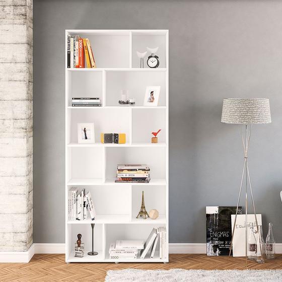 Estante Livreiro Multiuso com 12 Nichos Xangai Branco Politorno é boa?