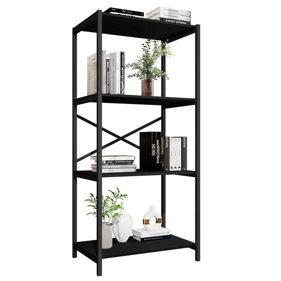 Imagem de Estante Livreiro Steel 76cm Estilo Industrial com Pés em Aço