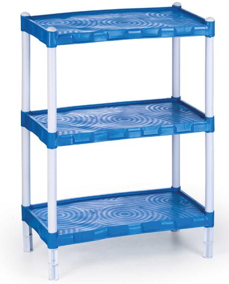 Imagem de Estante Modular Em Plástico Com 3 Prateleiras Grandes Rosa/Azul