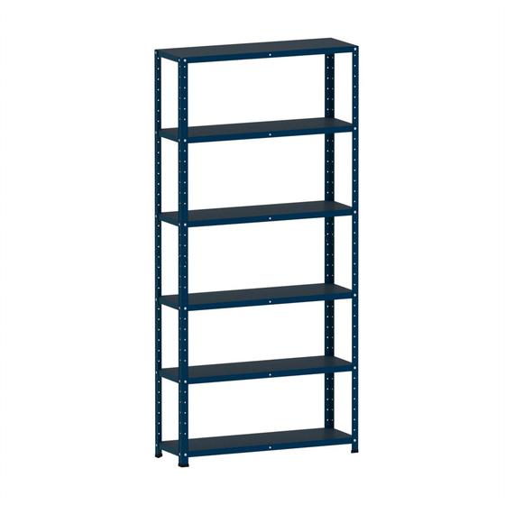 Imagem de Estante Montável de Aço Com 06 Prateleiras Com Reforço Pandin 1,95 X 0,30 m Azul Del Rey