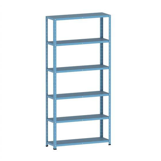 Imagem de Estante Montável de Aço Com 06 Prateleiras Com Reforço Pandin 1,95 X 0,40 m Azul Dali