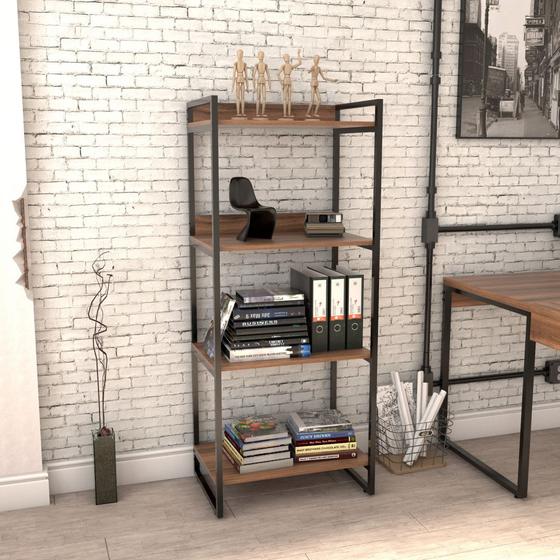 Estante Multiuso 4 Prateleiras 146x60cm Estilo Industrial Menor preço em Estante Multiuso 4 Prateleiras 146x60cm Estilo Industrial