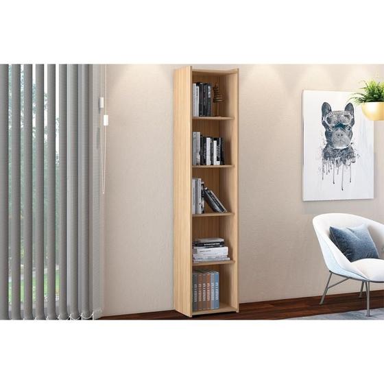 Imagem de Estante p/Sala ESM206 c/ 5 Nichos 40x182cm Mel - Movelbento