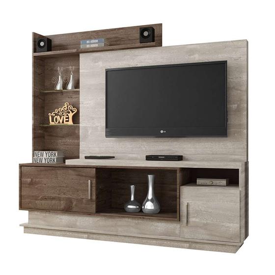 Imagem de Estante para Home Theater Adustina Champanhe e Chocolate 178 cm