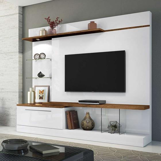 Imagem de Estante para Home Theater Allure com Led Branco e Canyon 210 cm