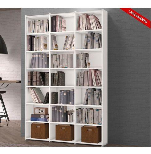 Estante Para Livros 06 Prateleiras 21 Nichos Montenegro Cor Preto - Brienza Decor Menor preço em Estante Para Livros 06 Prateleiras 21 Nichos Montenegro Cor Preto - Brienza Decor