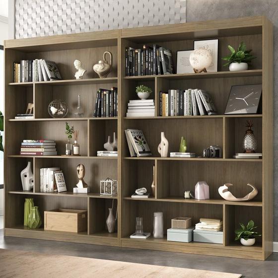 Imagem de Estante para Livros 4 Prateleiras 181cmx240cm Home Office Espresso Móveis