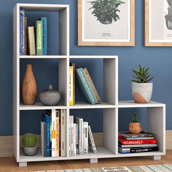 Estante Para Livros 6 Nichos Be 19-06 Branco - Brv Móveis Menor preço em Estante Para Livros 6 Nichos Be 19-06 Branco - Brv Móveis