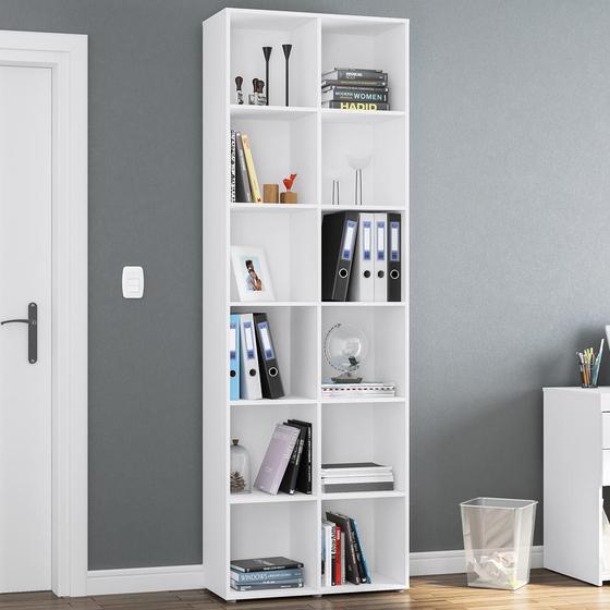 Estante para Livros Caracol 12 Nichos Branco Bp - Politorno Menor preço em Estante para Livros Caracol 12 Nichos Branco Bp - Politorno