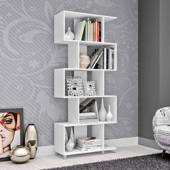 Estante para livros com 5 nichos 78,5cm ESM 209 Movelbento Menor preço em Estante para livros com 5 nichos 78,5cm ESM 209 Movelbento