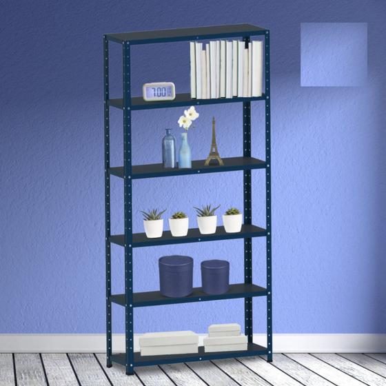Estante para Livros com Estrutura Metálica 6 Prateleiras Aço - Pandin ...