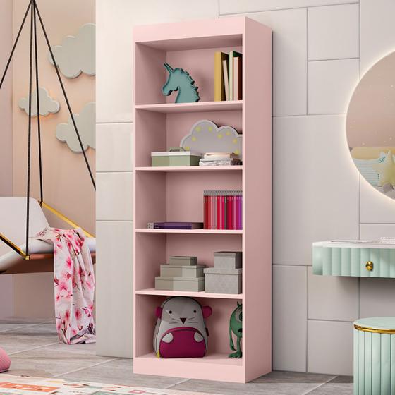 Imagem de Estante para Livros Larissa 4 Prateleiras Rose - J&a Móveis