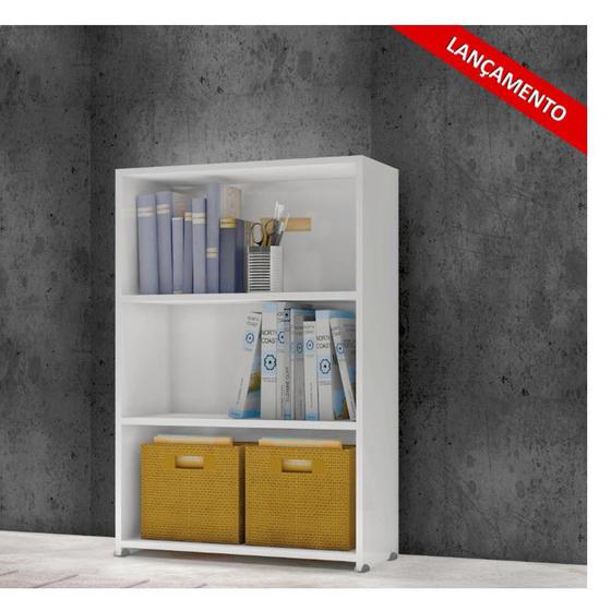 Estante Para Livros Multiuso 2 Prateleiras 3 Nichos Faroé Preto - Brienza Decor Menor preço em Estante Para Livros Multiuso 2 Prateleiras 3 Nichos Faroé Preto - Brienza Decor