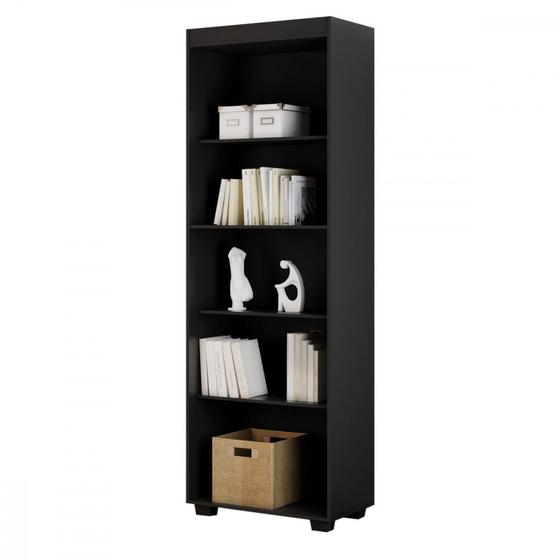 Estante Para Livros Multiuso 4 Prateleiras MilAo Preto Fosco Conquista Menor preço em Estante Para Livros Multiuso 4 Prateleiras MilAo Preto Fosco Conquista