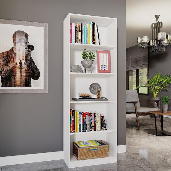 Estante para Livros Multiuso 5 Nichos 175cmx52cm Montreal Yescasa Menor preço em Estante para Livros Multiuso 5 Nichos 175cmx52cm Montreal Yescasa