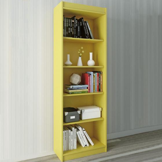 Imagem de Estante Para Livros Sapiranga 4 Prateleiras Amarelo Acetinado - Atualle Móveis