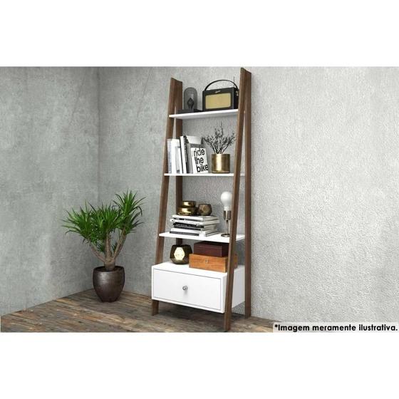 Imagem de Estante para Sala RT3091 c/ 3 Prateleiras Branco/Rustico - Movelbento