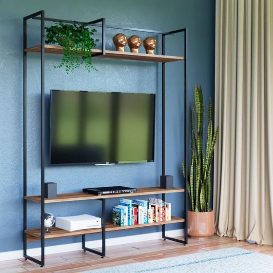 Imagem de Estante para Tv Industrial Urban com 150cm Freijo / Preto