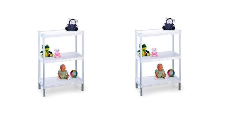 Estante Plástica 3 Prateleiras Branca kit com 2 Menor preço em Estante Plástica 3 Prateleiras Branca kit com 2