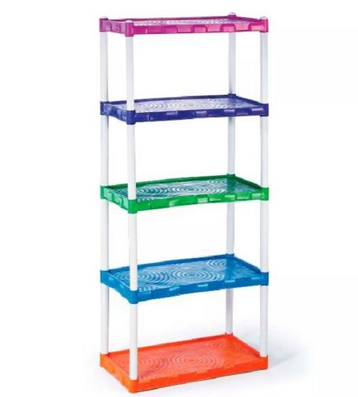 Estante Plástica Colorida Com 5 Prateleiras Agraplast Menor preço em Estante Plástica Colorida Com 5 Prateleiras Agraplast