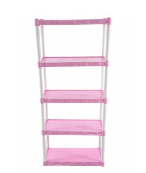 Estante Plástica Grande Rosa com 5 Prateleira Menor preço em Estante Plástica Grande Rosa com 5 Prateleira