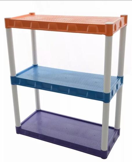 Imagem de Estante Plastica Modular Colorida Com 3 Prateleiras