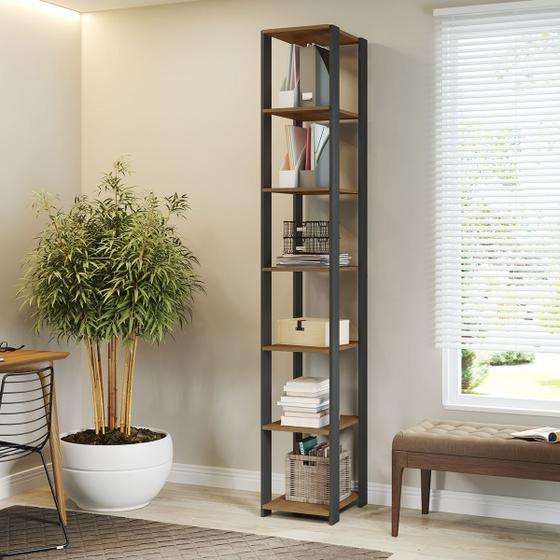 Estante Prateleira Modular Multiuso 35x220Cm Estilo Industrial Bacco MDP Carvalho Cinza 6100 - MENU Menor preço em Estante Prateleira Modular Multiuso 35x220Cm Estilo Industrial Bacco MDP Carvalho Cinza 6100 - MENU