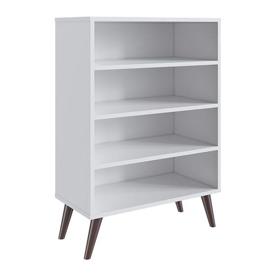 Estante Retro Para Livros Ou Decorativos EST110 Branco Completa Moveis Menor preço em Estante Retro Para Livros Ou Decorativos EST110 Branco Completa Moveis