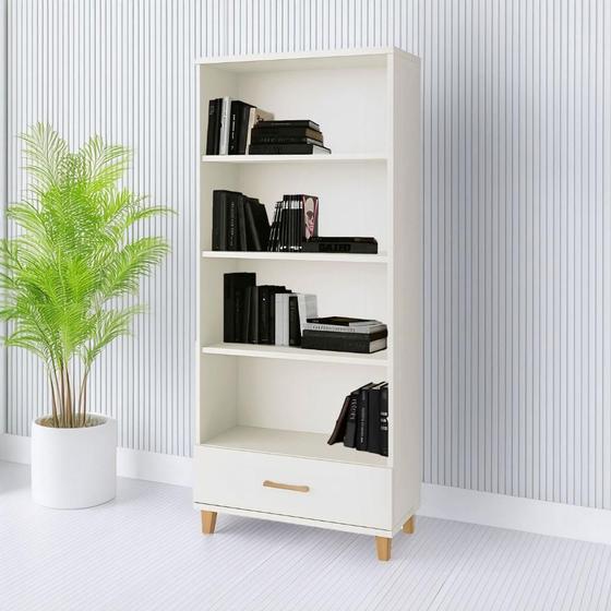 Imagem de Estante Sala 77cm Prateleiras e Gaveta Dalla Costa 100% MDF