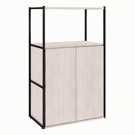 Imagem de Estante Shelf 2 PT Carvalho Berlin e Preta 105 cm