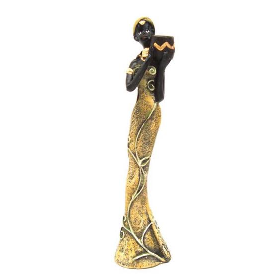 Imagem de Estatua Africana decorativa Com Vaso mini resina 