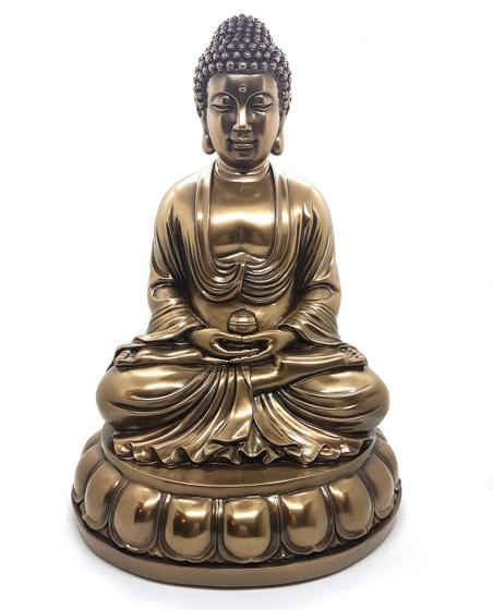 Imagem de Estátua Buda Medicinal Buda Meditanto Impecável Bronze 30cm