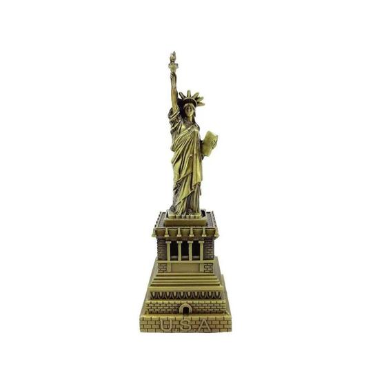 Imagem de Estatua Da Liberdade Enfeite Miniatura Decoração Metal 15Cm