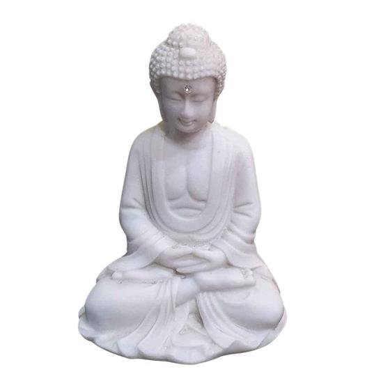 Imagem de Estátua De Buda Mudra Meditação Pó De Mármore 11,5Cm