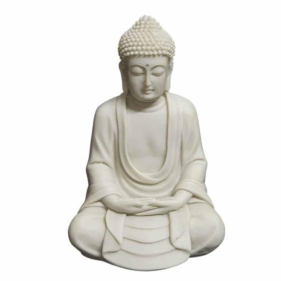 Imagem de Estátua De Buda Mudra Meditação Pó De Mármore 25Cm