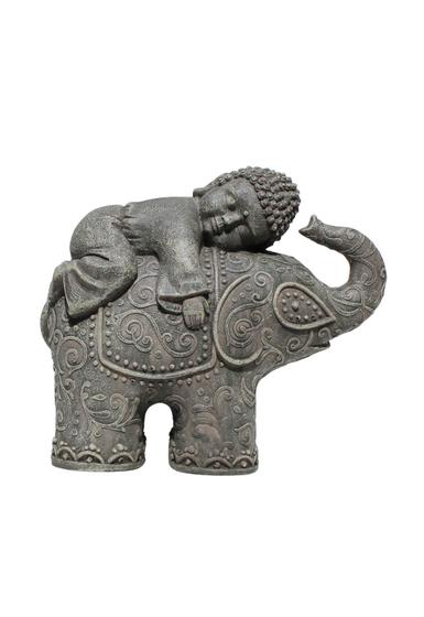 Imagem de Estatua Decorativa Elefante com Buda Tibetano em Resina