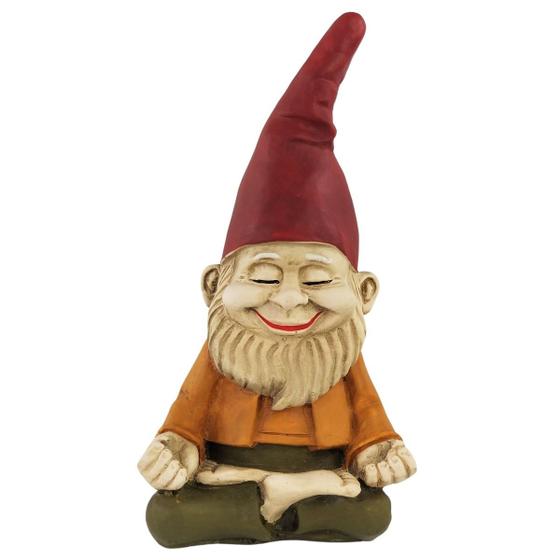 Imagem de Estátua Decorativa - Estatueta Duende Feliz Meditando Zen