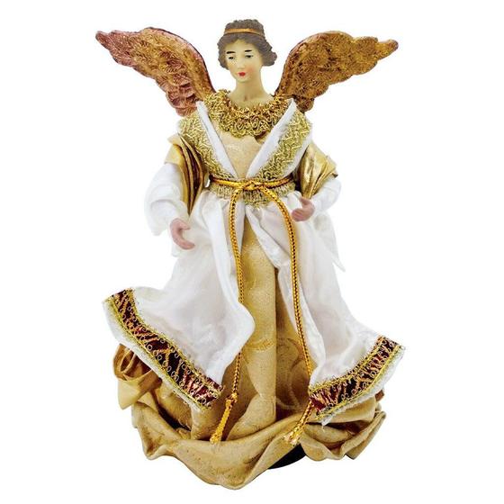 Imagem de Estátua Natal Estatueta Decorativa Em Resina Anjo Plus 25,5cm