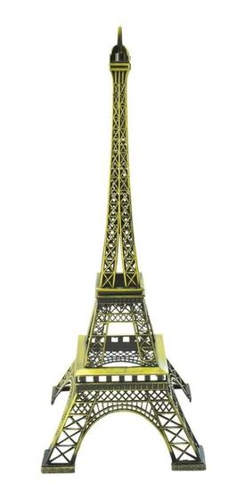 Imagem de Estatua Torre Eiffel Dourado Escuro 14Cm Decorativa Linda