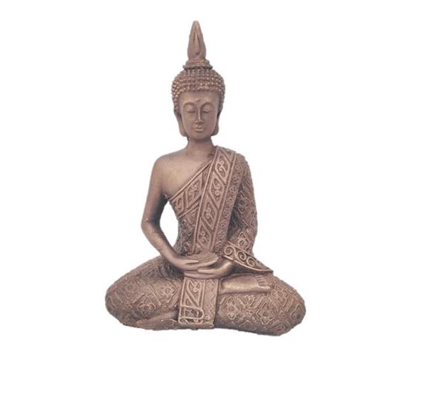 Imagem de Estatueta Buda Hindu Médio Cor Ouro Velho