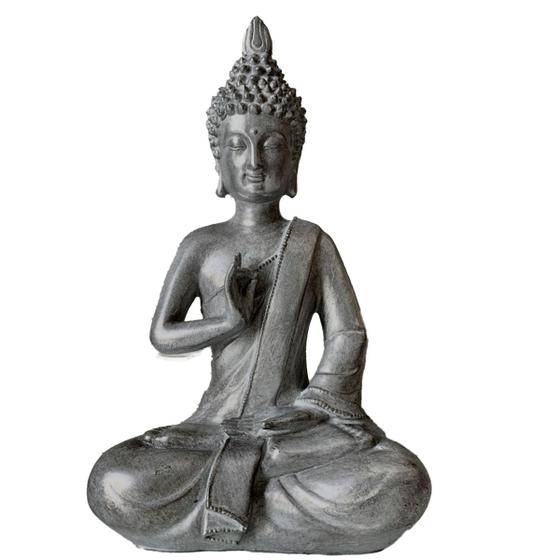 Imagem de Estatueta buda rustico de resina grande buda tibetano buda sidarta hindu namastê chakras meditação