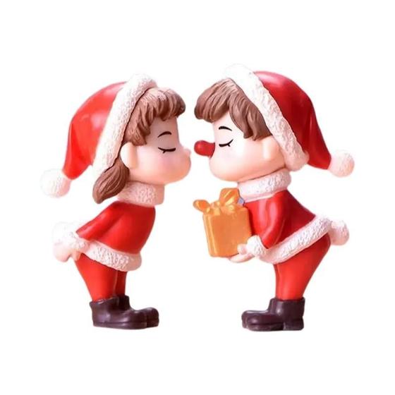 Imagem de Estatueta De Casal De Natal Mini Amantes Do Sweety Jardim De Fadas Paisagem Em Miniatura Decoração