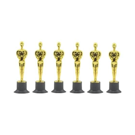 Imagem de Estatueta De Recompensa De Troféus Dourados, Brinquedo 6 Peças, Acessórios De Decoração De Cozimento