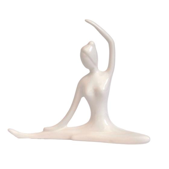 Imagem de Estatueta Decorativa Meditação Yoga Branca 16 cm x 13 cm