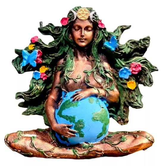 Imagem de Estatueta Deusa Gaia Em Resina Wicca Mãe Terra Mitologia Grega Decoração Enfeite gaia mae terra