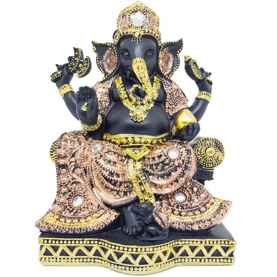 Imagem de Estatueta Ganesha Enfeite Decorativo Prosperidade Decoração Zen Estátua Decorativa Elefante Indiano Hindu