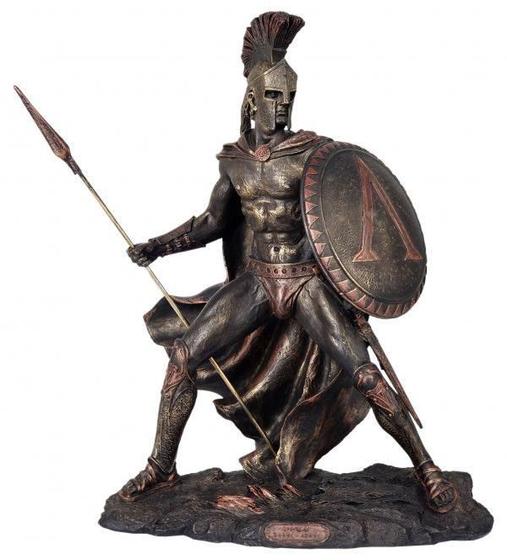 Imagem de Estatueta Grande Leonidas Guerreiro Cor Bronze
